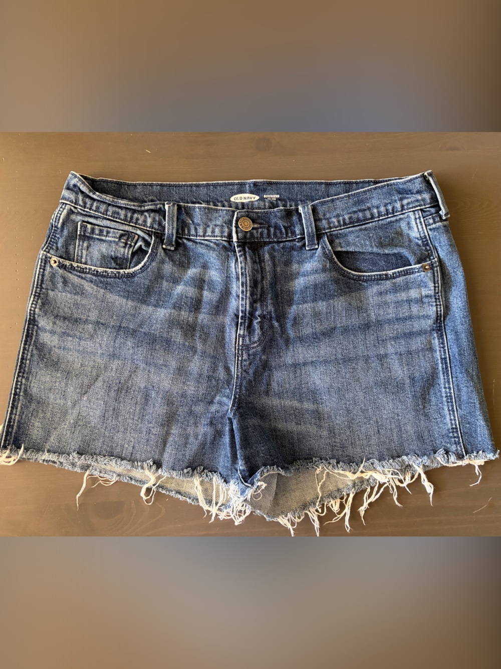 Old Navy Boyfriend Mid-rise Distressed Cutoff Denim Shorts in Blue